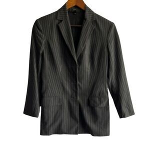 Laundry By Shelli Segall Vintage Black Pinstripe Blazer 90s